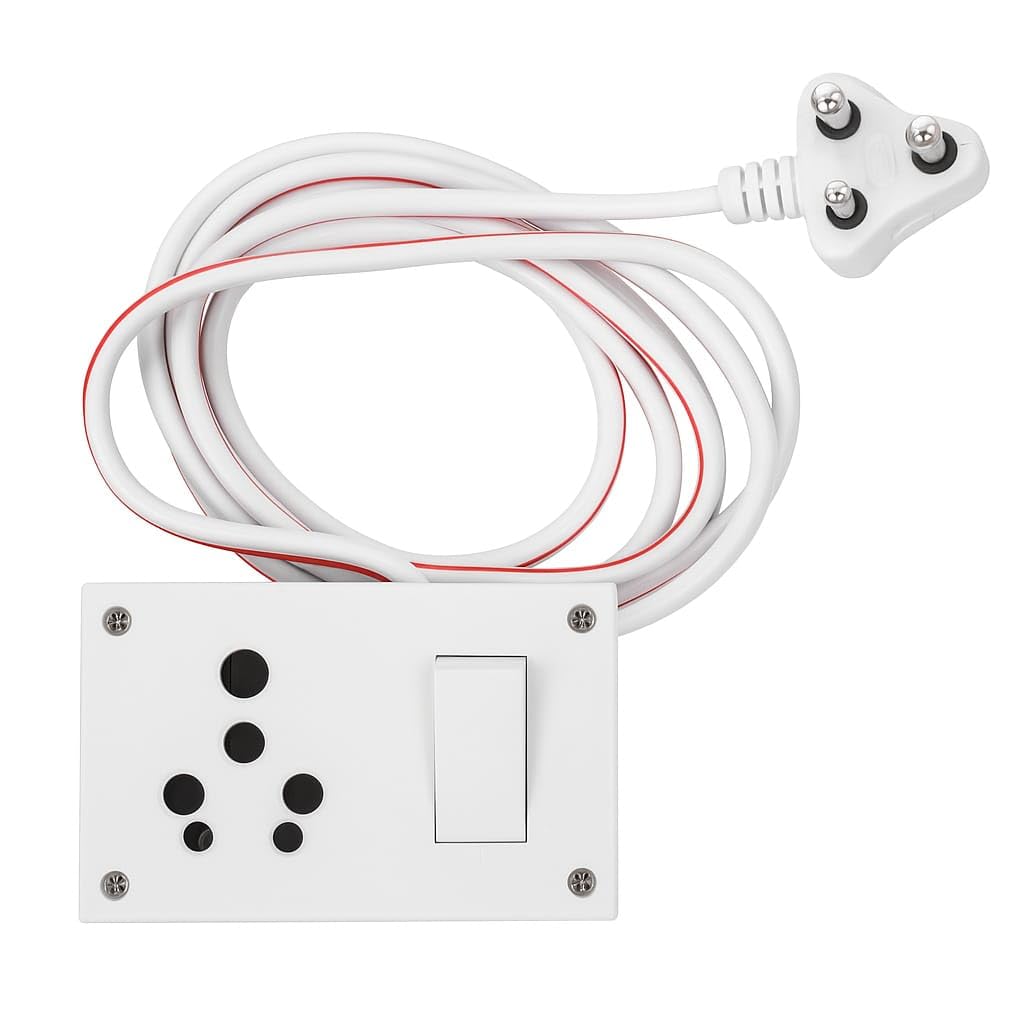 URBAN SELECT™ Heavy Duty Junction Box Extension Board | 16A Socket with Switch | 6A 3-Pin Plug Top | 2.5M Cable | for Home, Kitchen, Fridge, Cooler, Computer, AC | White (1pc) (Regular)-image-17