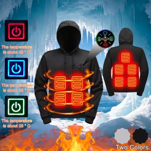 GOSEAGOTOFUN Heated Jacket Mens Womens Unisex Winter Warm Heated Hoodie Lightweight Hooded Sweatshirt for Outdoor Workout 01-Black X-Small - image 2
