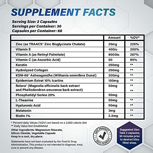 Nightlife Premium Sleep Aid | All-Natural, Safe & Effective Herbal Sleeping Capsules | Non-Habit Forming | Sleep Quicker & Stay Asleep Longer | Relax Your Mind & Rejuvenate Your Body While You Sleep #TOP1