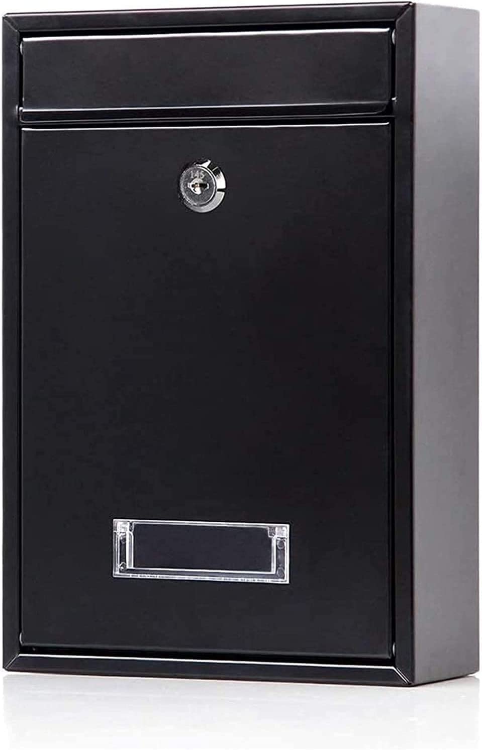 Sjdopulse Black Suggestion Box Safe Lock Box Ballot Box Donation Box With Lock Home Outdoor Small Wall-Mounted Letterboxes Iron Newspaper Delivery Box Letterbox Parcel Box Drop Box