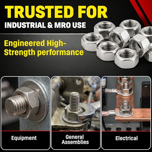 Image of Stainless 7 /16-14 Hex Nuts, 304 Stainless Steel, 50 Pieces (7 /16-14 Hex Nuts)