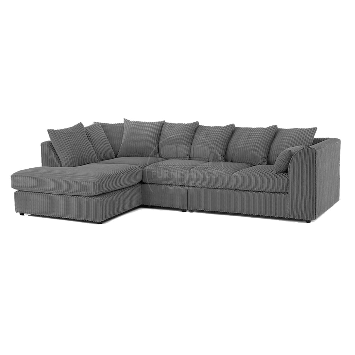 Sponsored Ad – New Luxor Long Fabric Corner Sofa | Soft Jumbo Cord 4-5 Seater Corner Sofa Left hand or Right Hand (Grey, Left Hand Facing - Scatter Back)