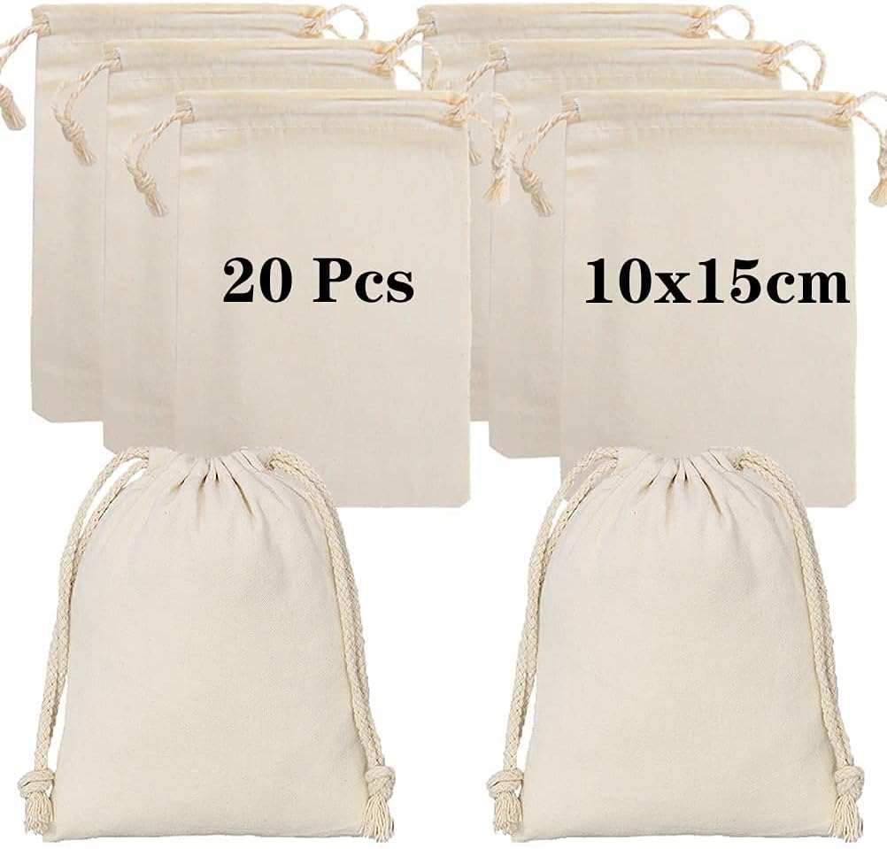 Lanjue 20 Pack Cotton Muslin Bags
