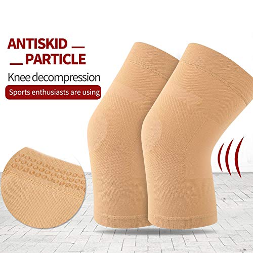 Tofly HUXI170721-NUDE-XL Knee Sleeves, 1 Pair, Could Be Worn Under Pants, Lightweight Knee Compression Sleeves thumb #2