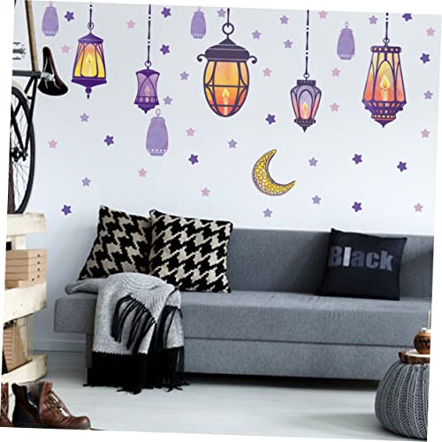Autocollants muraux luminaires lune étoiles adhésifs déco amovibles salon