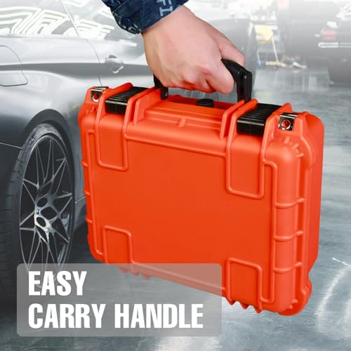 Image of Jack Boss 14x 11.5x 6.5 Inch Hard Case, Portable Weather Waterproof Protective Camera Case with Customizable Foam, Fit Use of Drones, Camera, Equipments, Orange