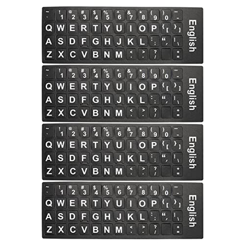 Pegatinas para Teclado en Inglés, 4 Unidades, Universal miniatura 1