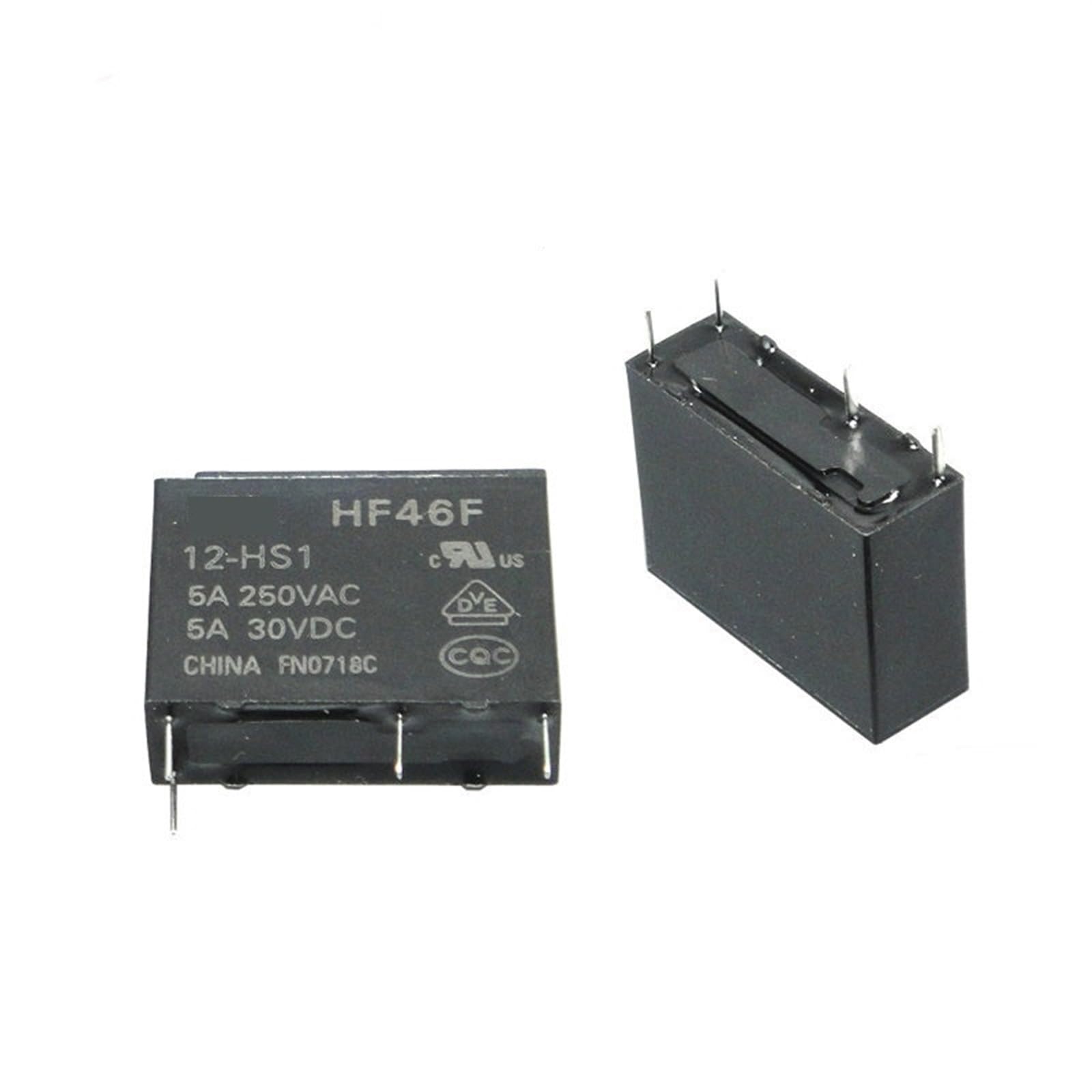 Relais de puissance HF46F 12V 5A250VAC à haute isolation pour équipements industriels