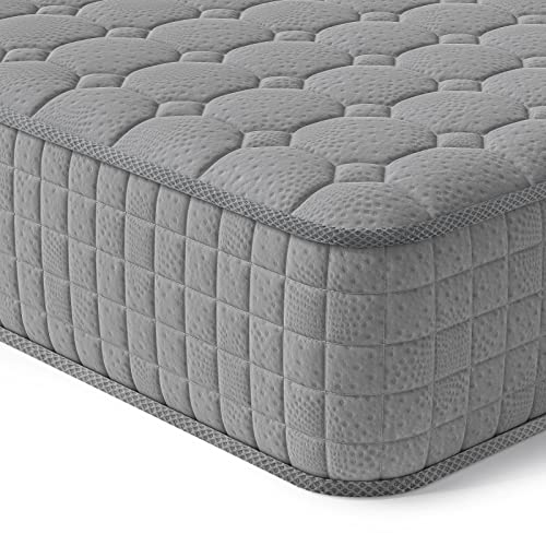 Vesgantti 4FT Small Double Mattress, 10 Inch Hybrid Mattres with Breathable Memory Memory Foam and Individually Pocket Spring – Medium Firm, Grey
