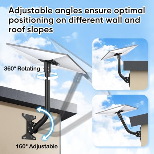 Image of for Starlink Standard 4 4X Gen 3 Mount, Angle Adjustable Starlink V3 Dish Mounting Kit Long Wall Mount Short Pole Roof Mount (Include Metal Gen 3 Pipe Adapter)