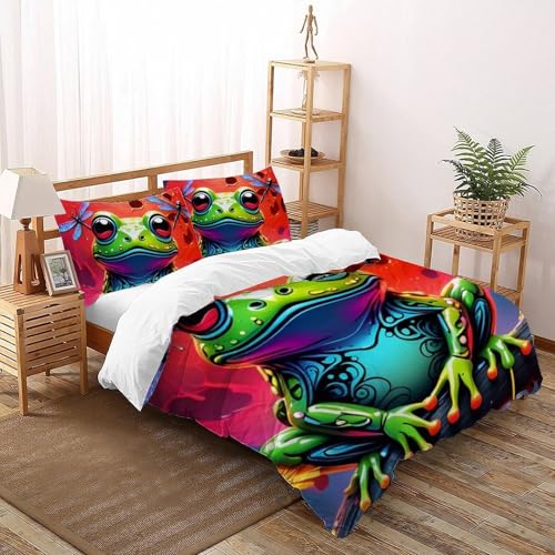 Housse de couette double imprimé 3D microfibre animaux enfants - 2