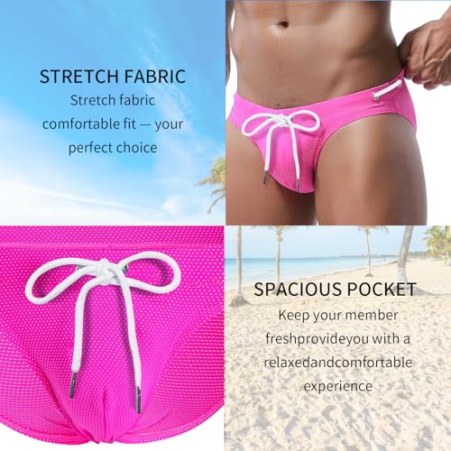 KAREN SPACE Mens Swim Briefs Adjustable Drawstring Multicolor Options Bikini Briefs Swimwear3