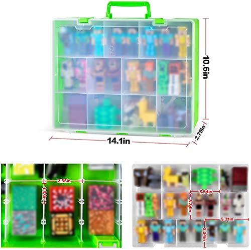 Toys Storage Organizer Case Compatible With Mini Brands/For Akedo Ultimate Arcade Warriors Figures Packs/For Minecraft Figures, Double-Layer Toy Holder For Littles/For Mini Mart (Box Only) #TOP4