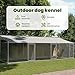 vidaXL Hundezwinger, Hundehütte mit Dach Türen, Hundekäfig mit Maschen-Design, Hundehaus Hühnerstall Drahtkäfig, Grau Verzinkter Stahl