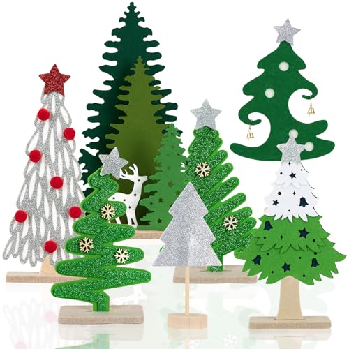 SUNBEAUTY 7 Stücke Tischdeko Weihnachten,Weihnachtsbaumschmuck Filz...