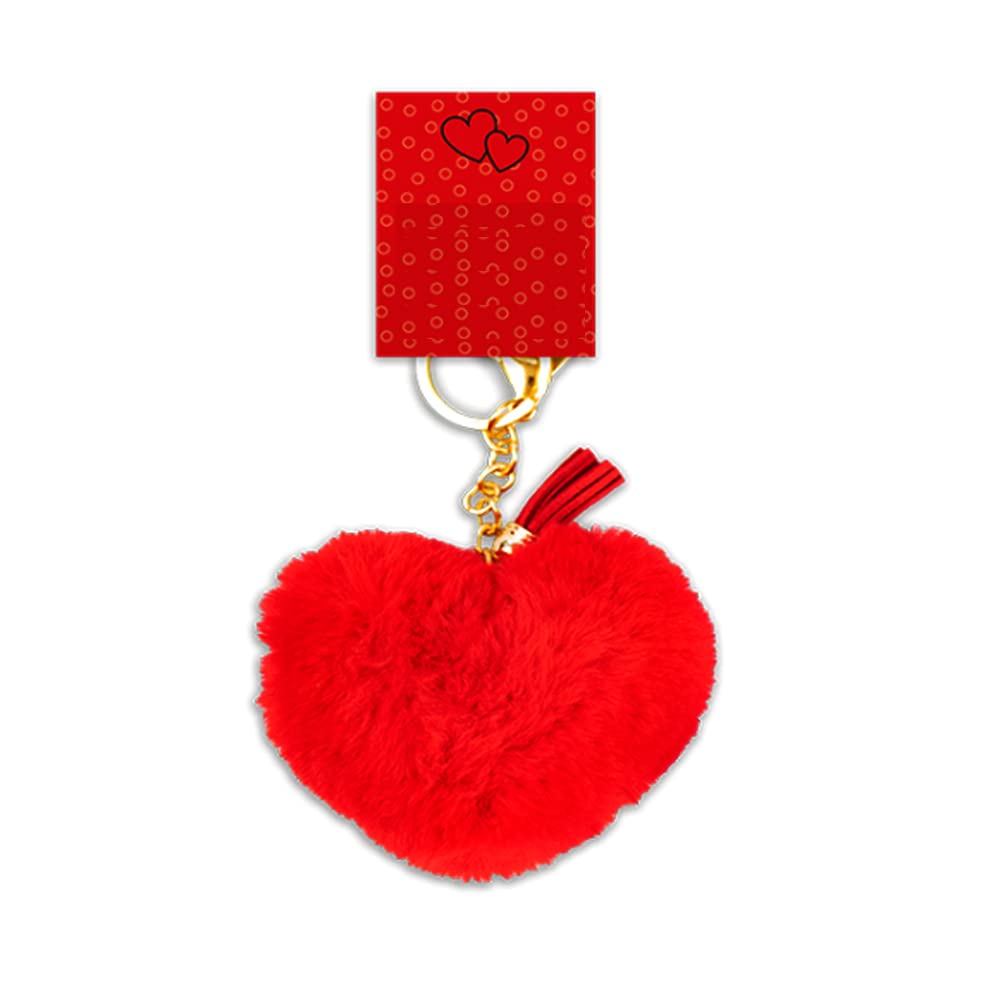 Tech IslandKeyring, Valentine Heart Plush Keychain, Key Organizer with Buckle, Keyring, Valentine’s Day Love Keychain, Car, home & Office Key Holder