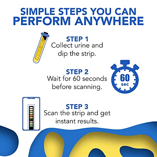 Urinify-Mobile App Urine Test Strips And At Home Uti Test Strips, Kidney Test Kit At Home, Hydration, Perfect Keto Test Strips, Ph Test Strips, Liver Test, Urinalysis Test, Protein, 6 Strip #TOP6