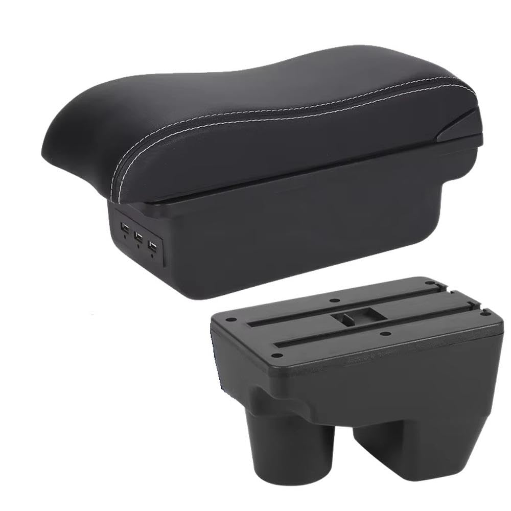 FSOZDBBPL For Toyota Yaris Elegant 2021-2024 Car Armrest Box Center Console Armrest Storage Box Interior Parts(B3 Black white 3USB)
