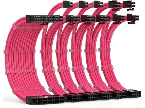 PSU�����P�[�u���L�b�g �J�X�^���X���[�u�d���P�[�u�����b�h PC�g�ݗ��ėp 18AWG 24�s�� ATX /8(4+4)�s�� EPS CPU�P�[�u�� /8(6+2)�s�� PCI-e GPU PSU�P�[�u�� 6�{�Z�b�g �P�[�u���R�[���t�� �s���N