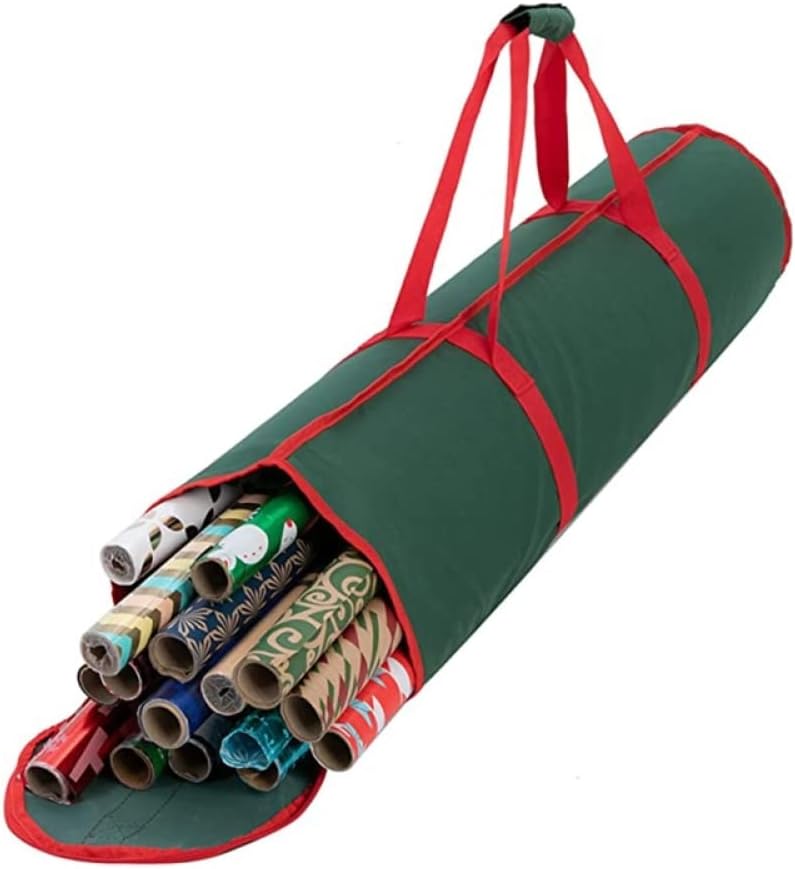 NOBRIM Oxford Cloth Paper Roll Storage Bag Organizer Container Christmas Wrapping Paper Wrap Box Green