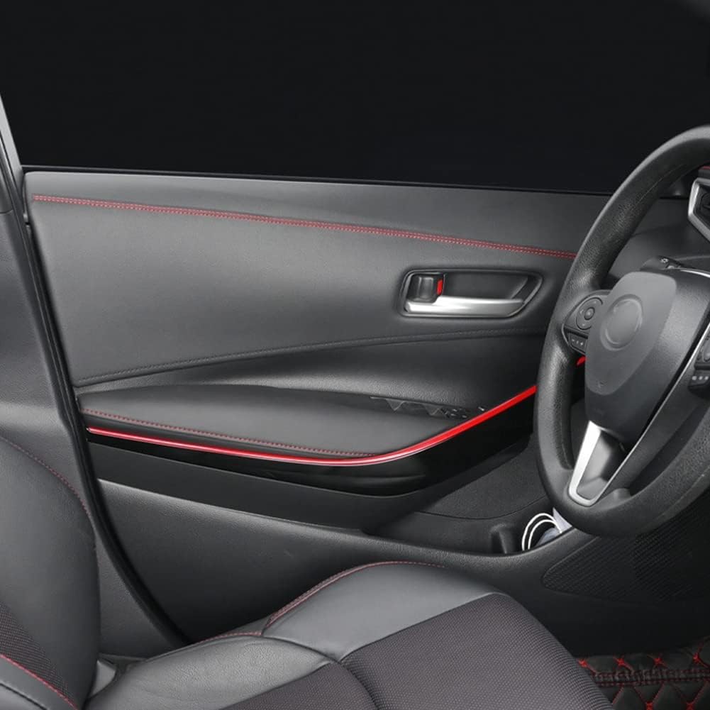 Zcargel 自動車用モールディングライン、レザーカーエアベント装飾ストリップユニバーサルフレキシブルカーインテリアモールディング 【た】