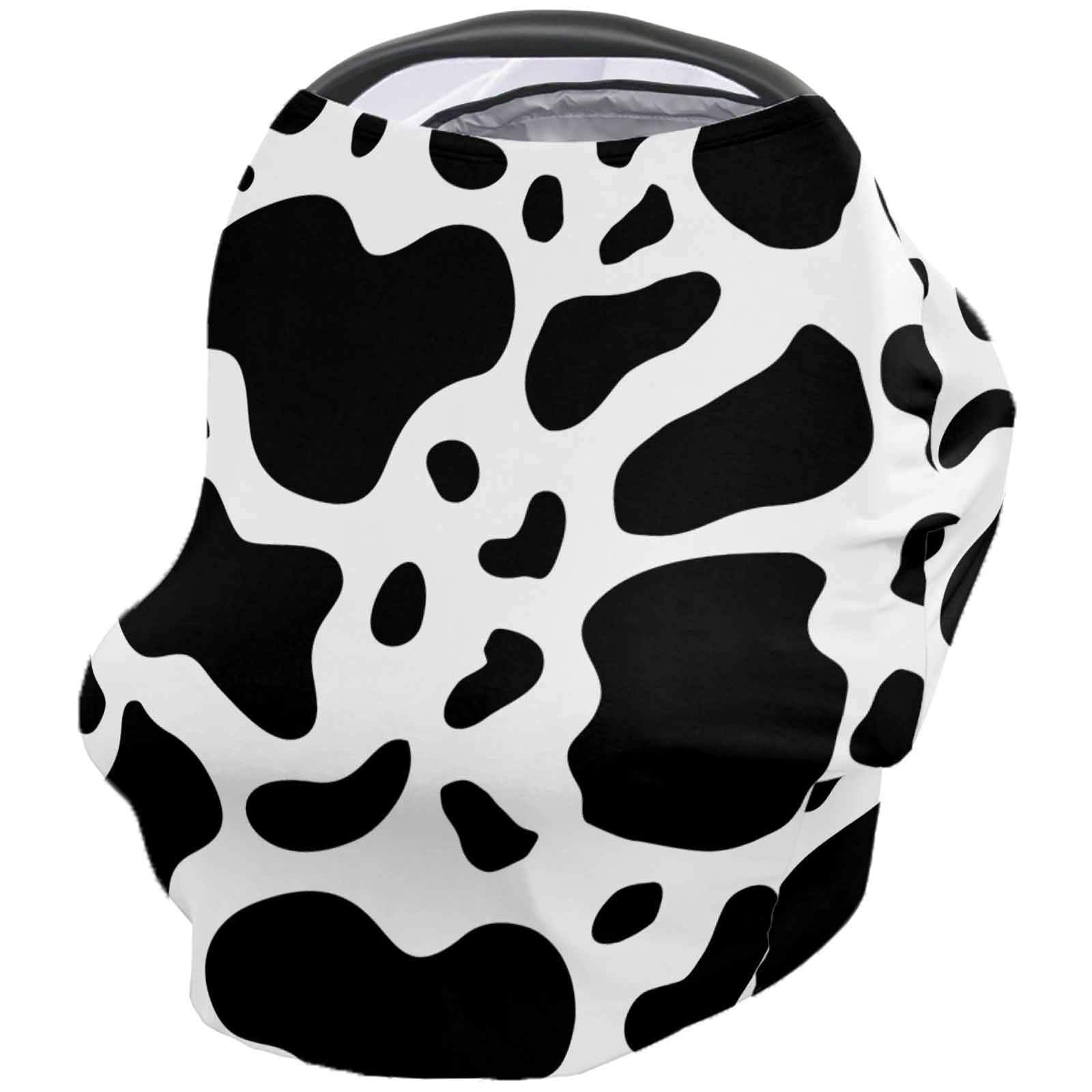 Nursing Cover for Breastfeeding Scarf, Black White Animal Cow Texture Baby Car Covers Super Soft Multi Use for Canopy Shopping Cart Cover Blanket Stroller Cover