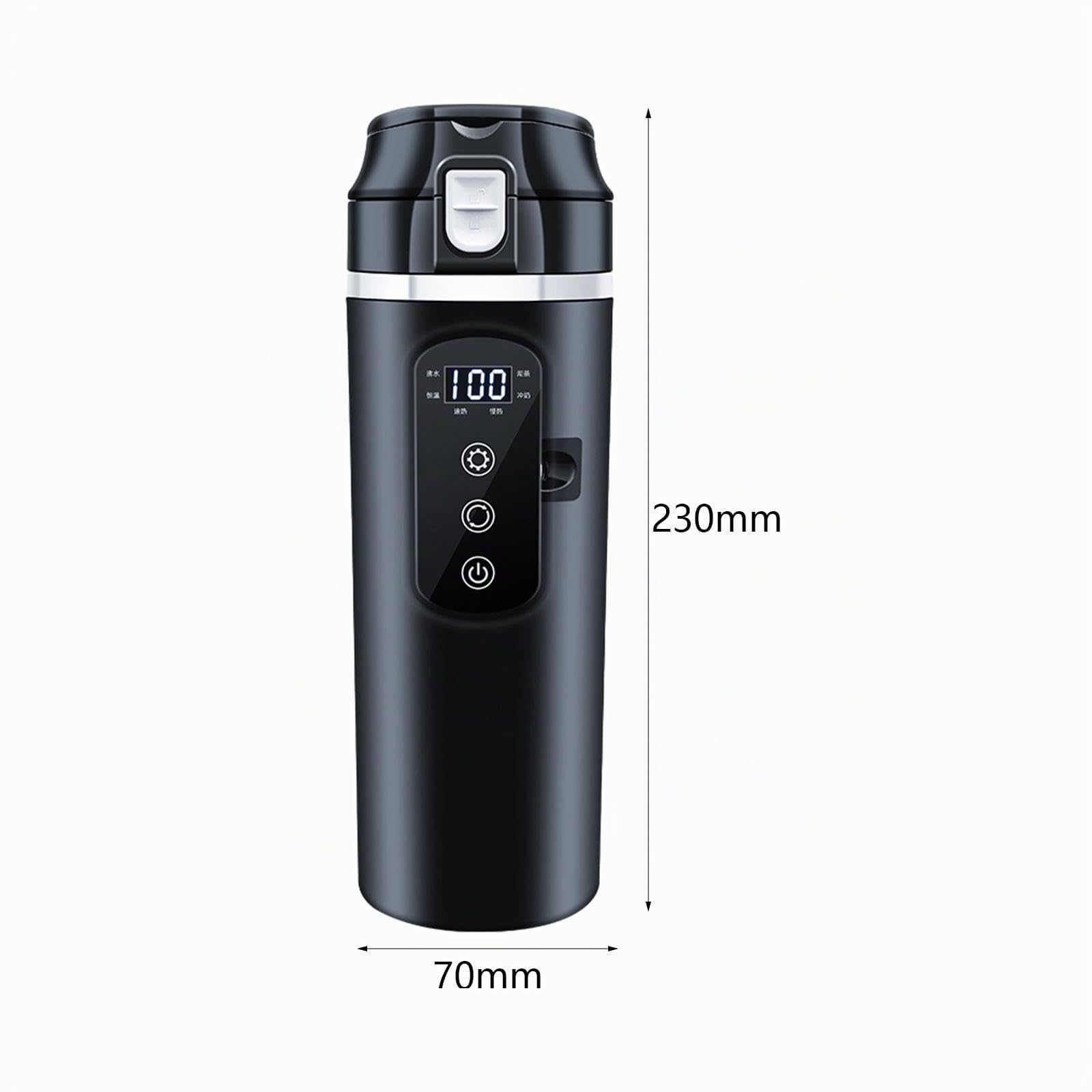 Bouilloire de Voiture, 12 V /24V Bouilloire électrique Voiture Tasse D'eau, Bouilloire électrique de Voyage Portable, 500ml, Gobelet En Acier Inoxydable 304, Tasse Chauffante pour Voiture, Camion