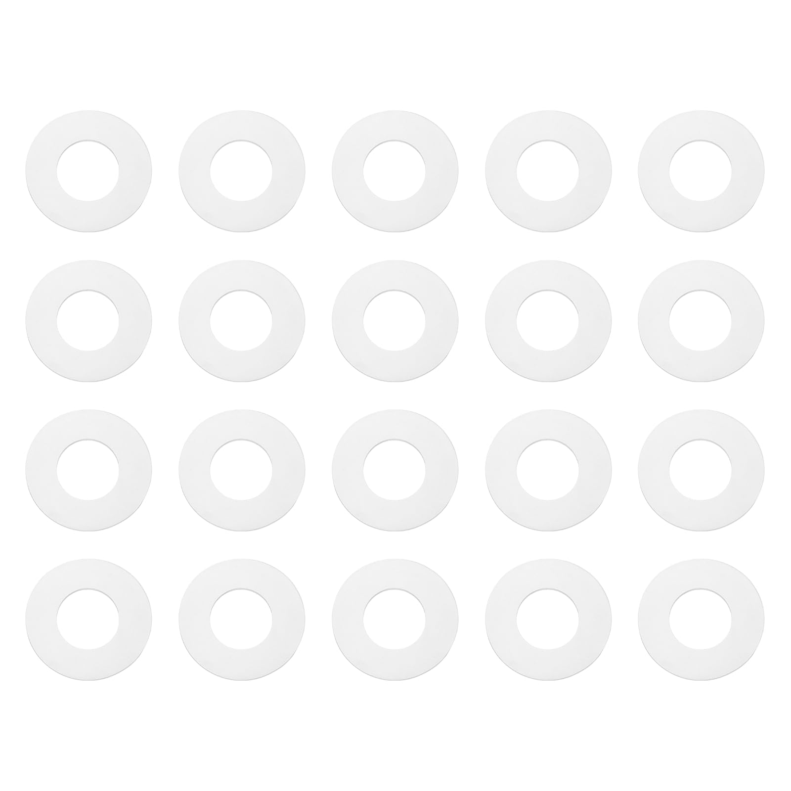 PATIKIL M18 Silicone Flat Washer, 20 Pcs 18mm ID 36mm OD 2mm Thick Plain Washer Grommets O-Ring Sealing Gasket Spacer for Faucet Pipe Water Hose Shower Door Handles, White — image 1