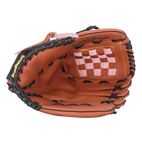 Baseball Glove Softball Gloves – Right Hand Throw – Adult and Youth Sizes – 10,5in Size Mitts — Easy Break in Baseball Mitt (10.5 inch, Brown)