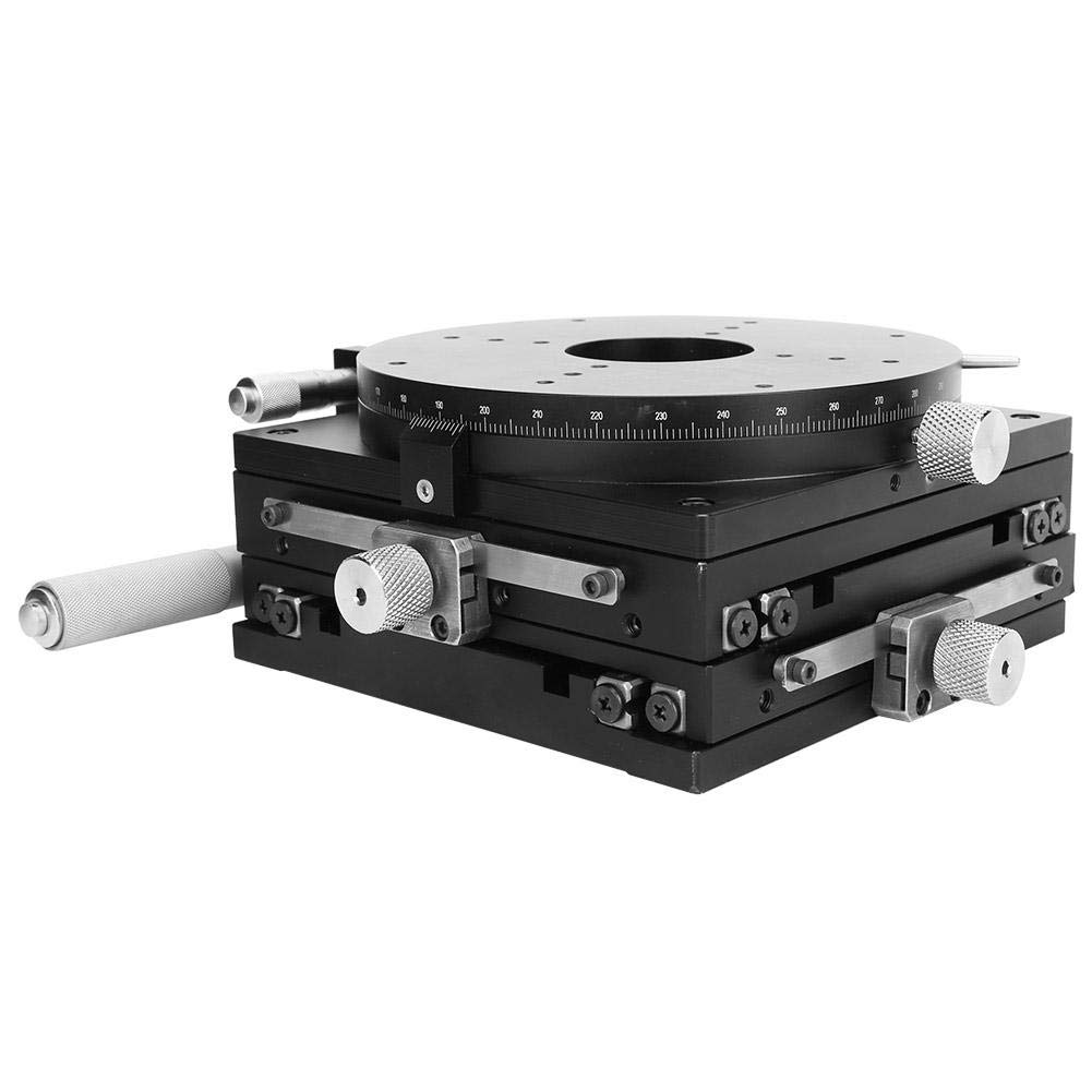 Manueller XYR-Lineartisch mit 3 Achsen, 160 x 160 mm SEMXYR-160 Präzisions-Feinabstimmungsplattform Station für optische Verschiebungsplattform Kreuzführung Optischer Schiebetisch