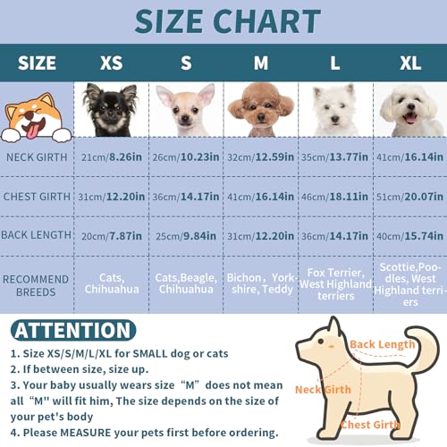 Pijama para perros pequeños y medianos BRKURLEG algodón miniatura 2