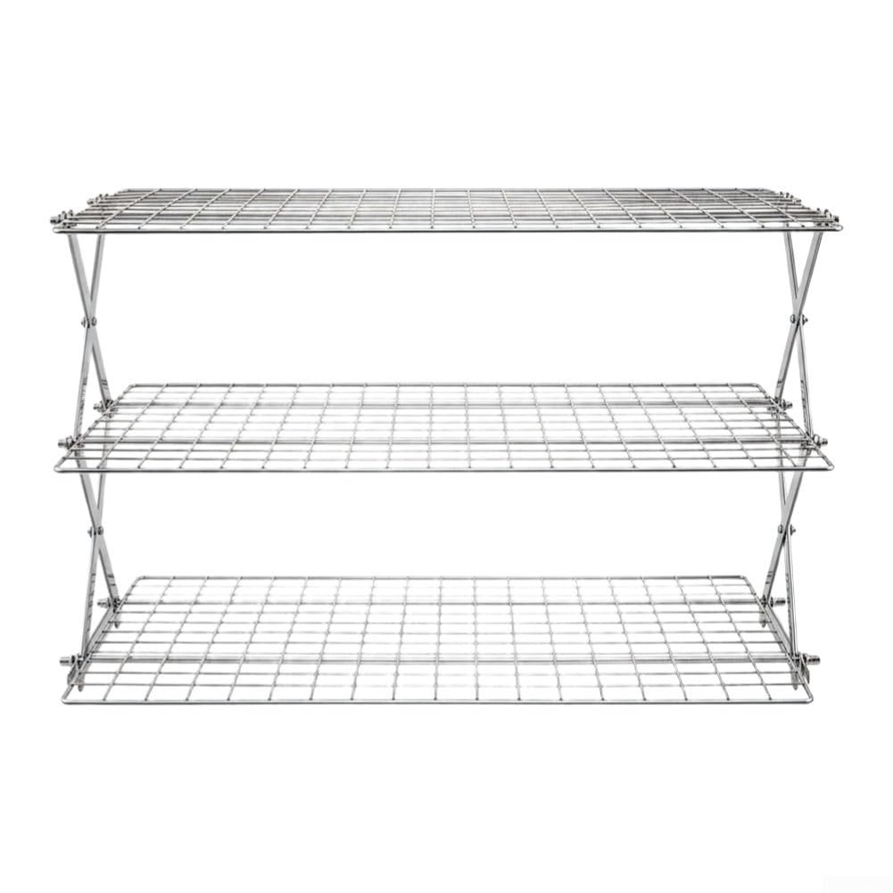 Scaffale da cucina, in ferro a 5 livelli, organizer pieghevole per spezie, multiuso, design robusto e salvaspazio, per gli appassionati di cottura in casa (argento 3 strati)