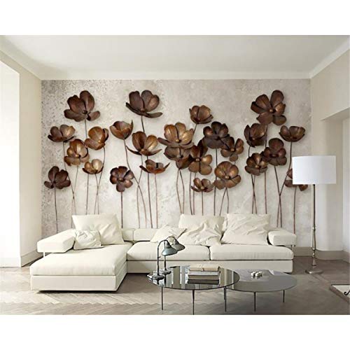 3D Eisen Kunst Schmiedeeisen Blumen Vintage Modern Minimalist TV Wand Hintergrund Papel De Parede 3D Foto Wallpaper Wandbild