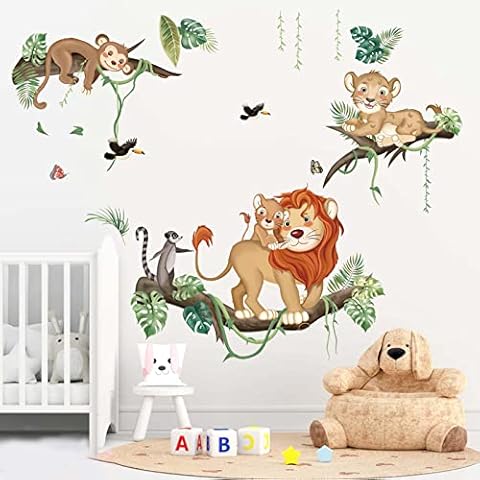 decalmile Pegatinas de Pared Animales de la Jungla Cover