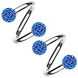 2pc Twisted Barbell Earring Surgical Steel - Twist Helix Earrings 16 Gauge - Spiral Belly Button Rin