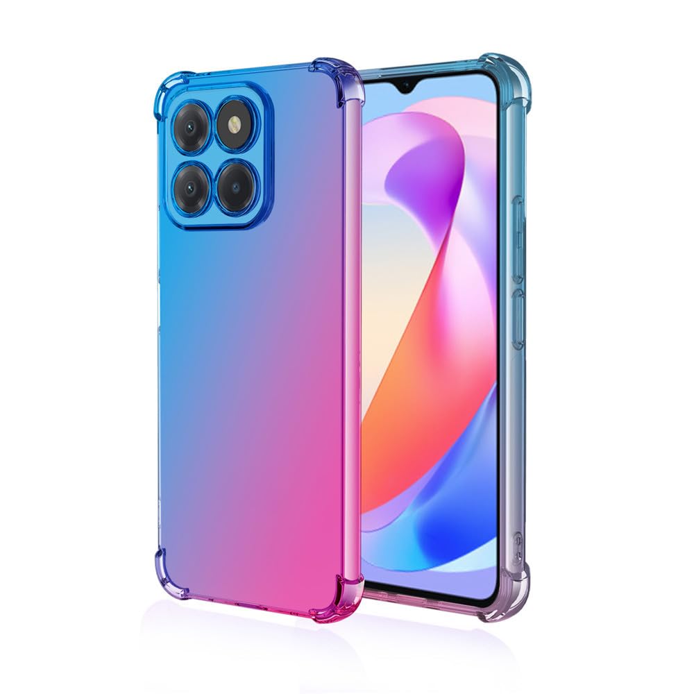 SEAHAI Cover per Honor X6a, Custodia Protettiva Ultra Sottile ed Elegante in Silicone TPU Trasparente, Bello Fiori Colorful Cover Antiurto Case