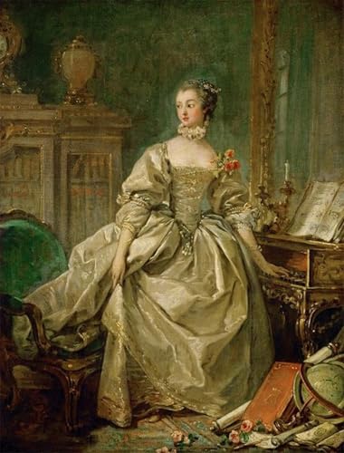 Lienzo decorativo para pared de La marquesa de Pompadour por François Boucher, pintura de 60x90cm