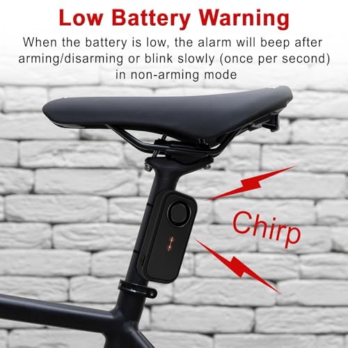 Image of USUPERINK Bike Alarm System Anti Theft, 113dB Bike Alarm,Motion Alarms for E-Bike Motorcycle Scooter Bicycle Security Alert Vibration Warning Interior Safety Red LED Light IP66Waterproof,2Alarm1Remote