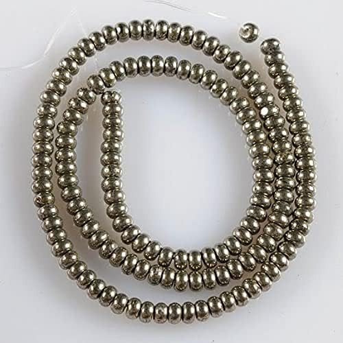 Perles de pyrite de 3.6mm LKBEADS rondelles de gemmes véritables haute qualité - 3