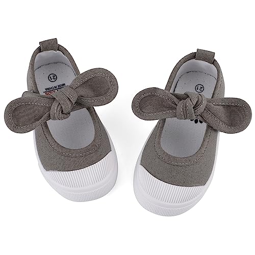 ESTAMICO Kids School Uniform Dress Shoe Girls Bowknot Mary Jane Flat Sneakers for Toddler/Little Kid2