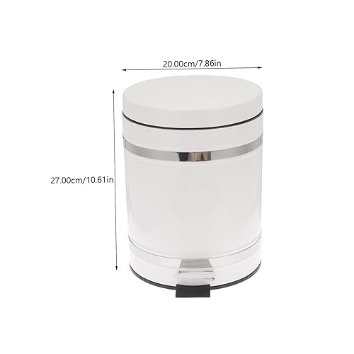 Miniatura 8 de Bote de basura con pedales, contenedor de adorno de metal, botes de basura para oficina, papelera sin contacto, papelera para pisar, papelera de