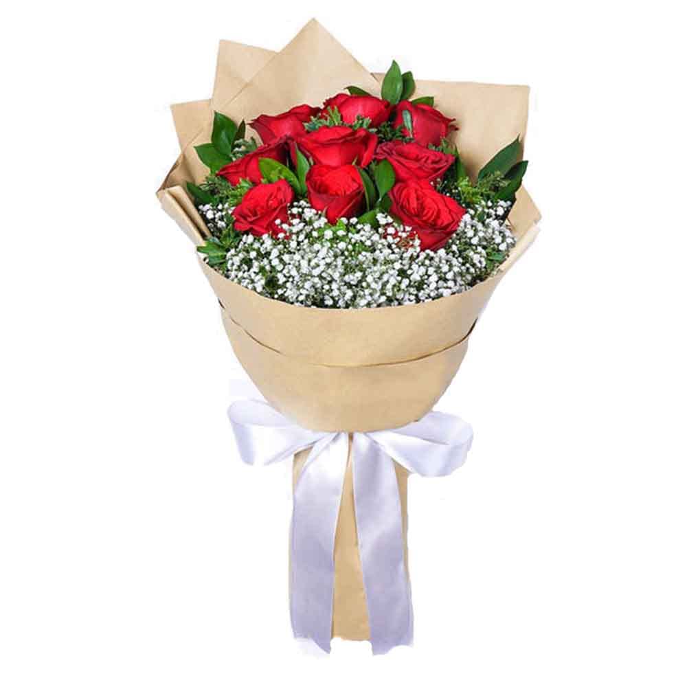 EG2i Valentine Red Rose Brown Paper Wrapping Bouquet, Beautiful Birthday/Valentine Gift For Girlfriend/Boyfriend Gift/Wife/Husband, Bunch of 20-image-49
