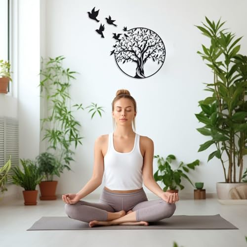 Pduoduo Tree Life Metal Wall Art,Tree of Life Metal Wall Hanging Decor - Image 4