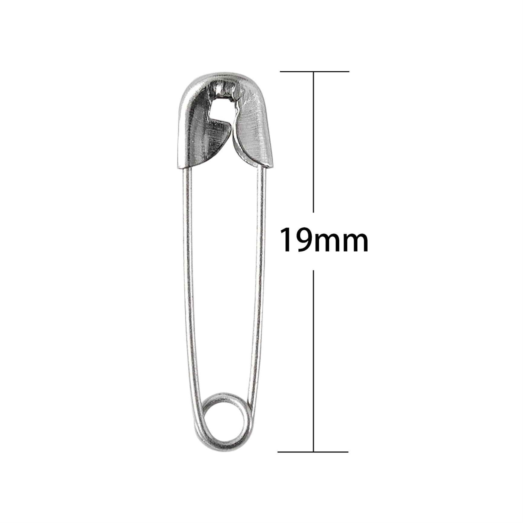Mini agrafki 19 mm – opakowanie 200 szt. małych srebrnych agrafek – wszechstronne przypinki do odzieży do naprawy, rękodzieła i modnych akcesoriów w pudełku PP