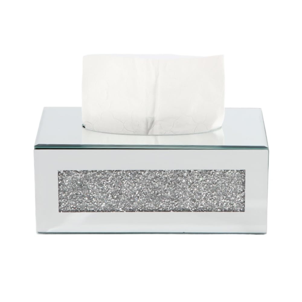 Caja De Pañuelos Cristal Artesanía Adornos Organizador Mesa Café Escritorio Simple (Rectangular A)