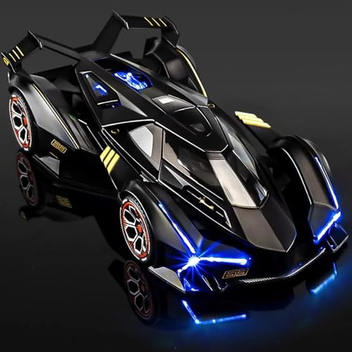 Image of 1:22 Scale Lambo V12 GT Toy Car for Kids Collection Diecast Metal Model Car with Light Sound Pull Back Openable Door
