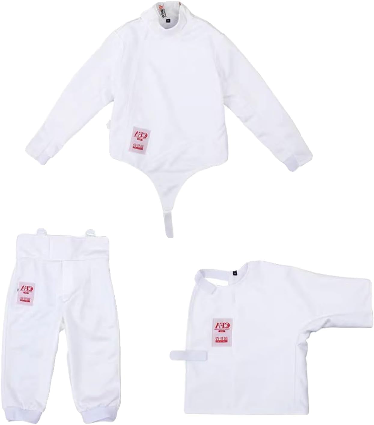 450N Fencing Uniform, 3-Piece Professional Fencing Suit, Fencing Gear, Fencing Jacket Pants Vest Set for Foil Epee Sabre (Left Hand)(38#)