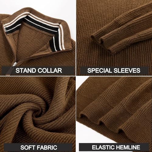 Image of NORTHWIND Men High Neck Zipper Full Sleeve Cotton Knitted Winter Sweater for Man Pullover Sweater Sweaters for Men Winter