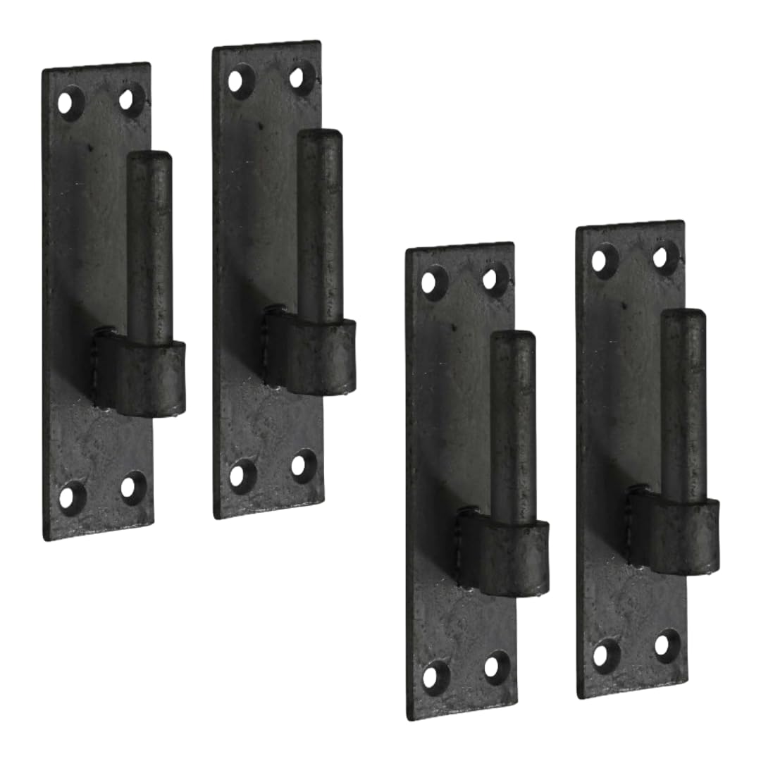 Heavy Duty Gate Hooks 2 Pairs for Band Gate Hinge Brackets 12mm Pin Black