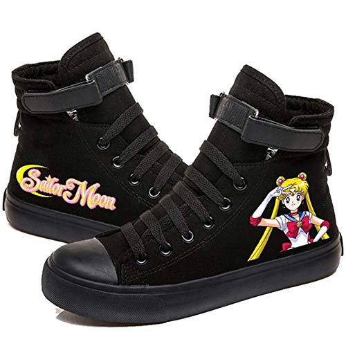 JIABEIJIA Sailor Moon Merch Printed Canvas Dulce Zapatos Cordones Kawaii Zapatillas, b, 39 EU